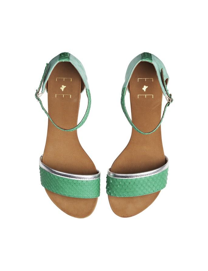 Groene sandalen - Edith&Ella - € 189,-